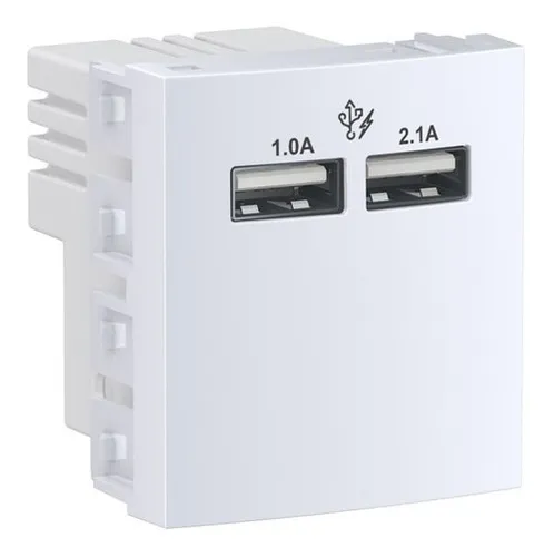 PLASNAVI BASE MOD 2 TOMA USB 2.0 2 A 2M BLANCO
