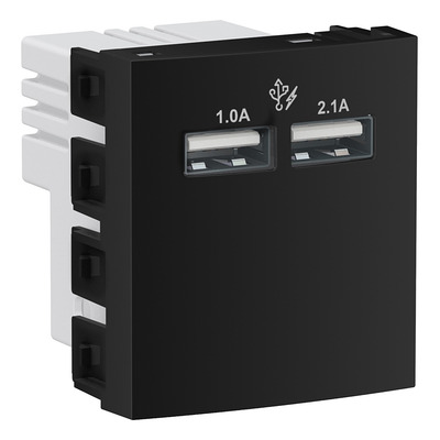 PLASNAVI BASE MOD 2 TOMA USB 2.0 2 A 2M NEGRO