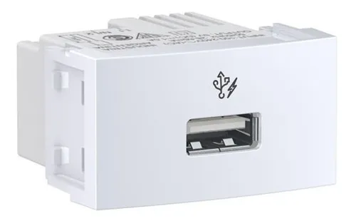 PLASNAVI BASE MODULO 1 TOMA USB 1A 220 V 1 M BLANCO