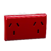 PLASNAVI BASE TOMA DOBLE P/TENSION ESTABLE ROJO