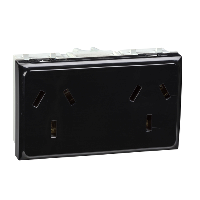 PLASNAVI BASE TOMA DOBLE PURO C/TIERRA 10A 250V NEGRO