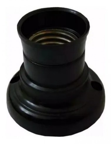 RECEPTACULO RECTO NEGRO E27 MET BORONE