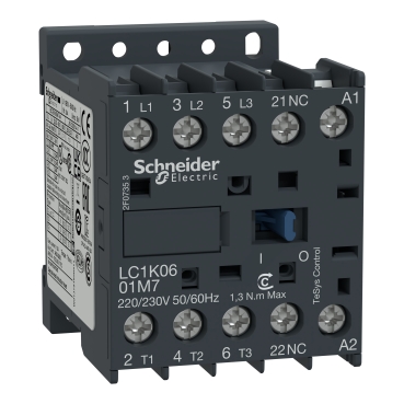 SCHNEIDER CONTACTOR 12A 220V LC1K1201M7 1 NC