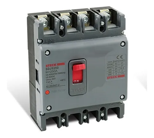 STECK INTERRUPTOR AUTOMATICO CAJA MOLDEADA T160 4X160A 35KA RELE TERMOMAGNETICO AJUSTABLE
