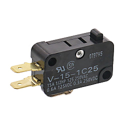 TBC IN MICROINTERRUPTOR CON LEVA CURVA 24MM 15A 250V