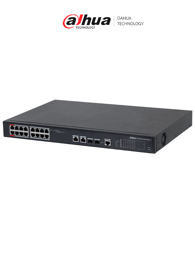 DAHUA SWITCH DE 16 PUERTOS POE DH-CS4218-16ET-135