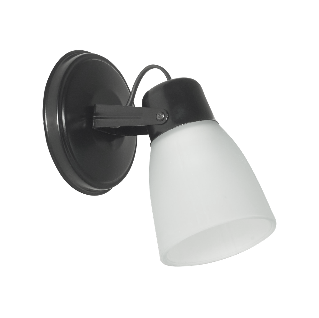 FERROLUX SPOT 1 LUZ GARRA DIAM 110X120 TULIPA SATINADA NEGRO