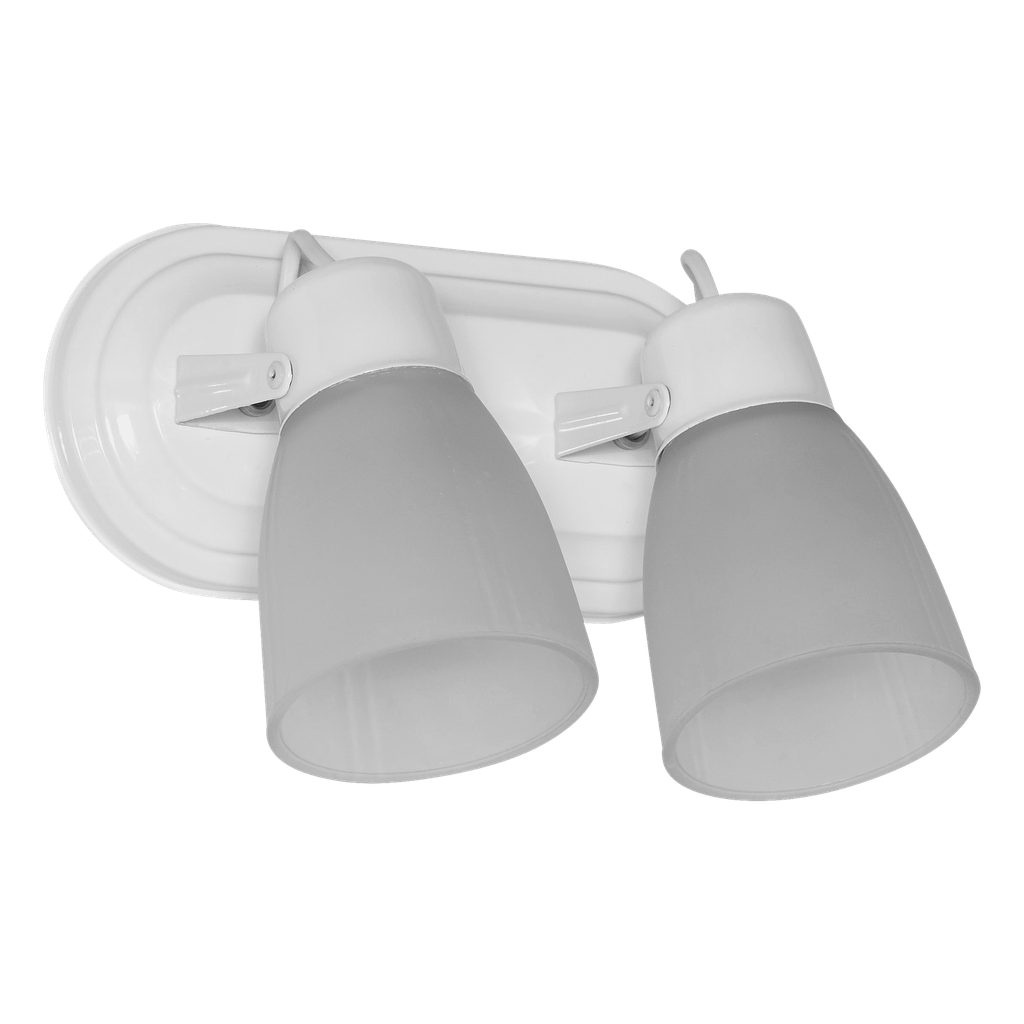 FERROLUX SPOT 2 LUCES GARRA CON TULIPA SATINADA BLANCO