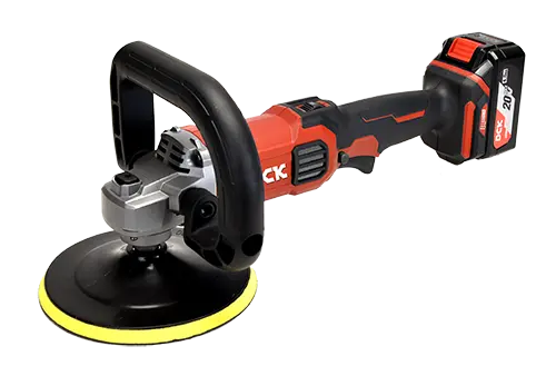 DCK LUSTRADORA PULIDORA INALAMBRICA 600W DIAMETRO DE LA RUEDA 180MM ROSCA DEL EJE M14 6 VELOCIDADES PESO 1.5KG INCLUYE MANGO AUXILIAR, ESPONJA PULIDORA, FUNDA DE LANA NO INCLUYE BATERIA