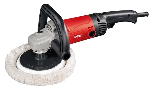 DCK PULIDORA POTENCIA 1400W DIAMETRO DE LA RUEDA 180MM ROSCA DEL EJE M14 PESO 3.4KG INCLUYE FUNDA DEL LANA, LLAVE HEXAGONAL, CARBONES 