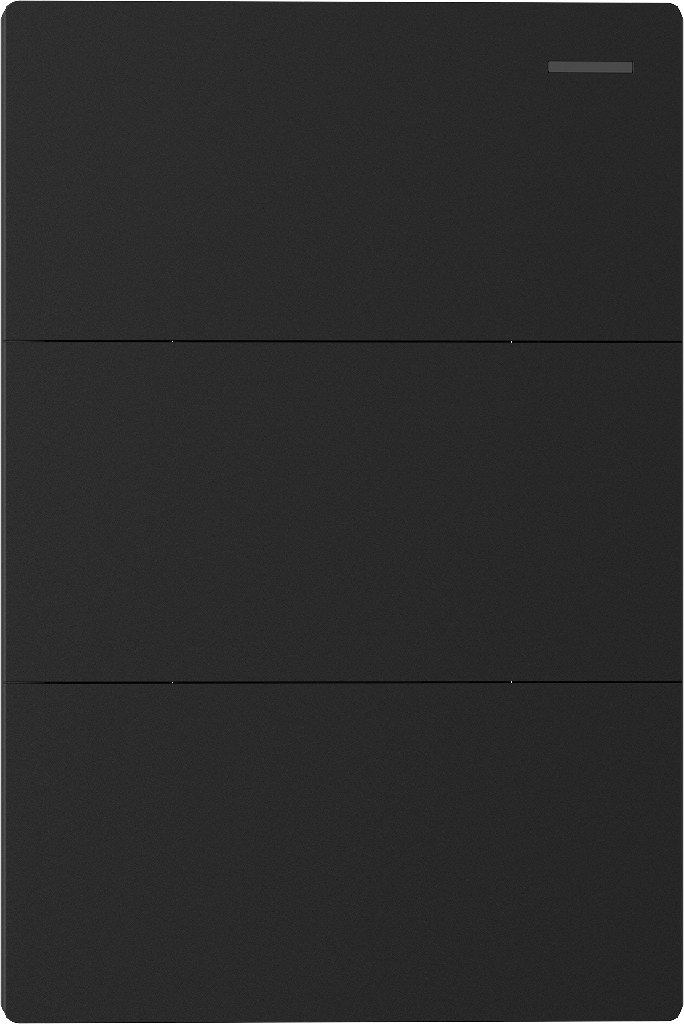 MACROLED TECLA MONACO NEGRO 3 CANALES 2 VÍAS 10A MÁXIMO BASTIDOR METÁLICO 