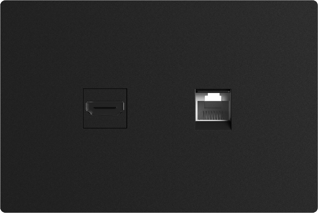 MACROLED CONECTOR DE RED Y HDMI MILAN NEGRO RJ45 Y HDMI