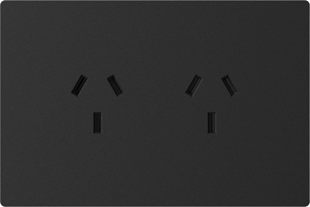 MACROLED TOMACORRIENTE DOBLE MONACO NEGRO,10A MÁXIMO, BASTIDOR METÁLICO  