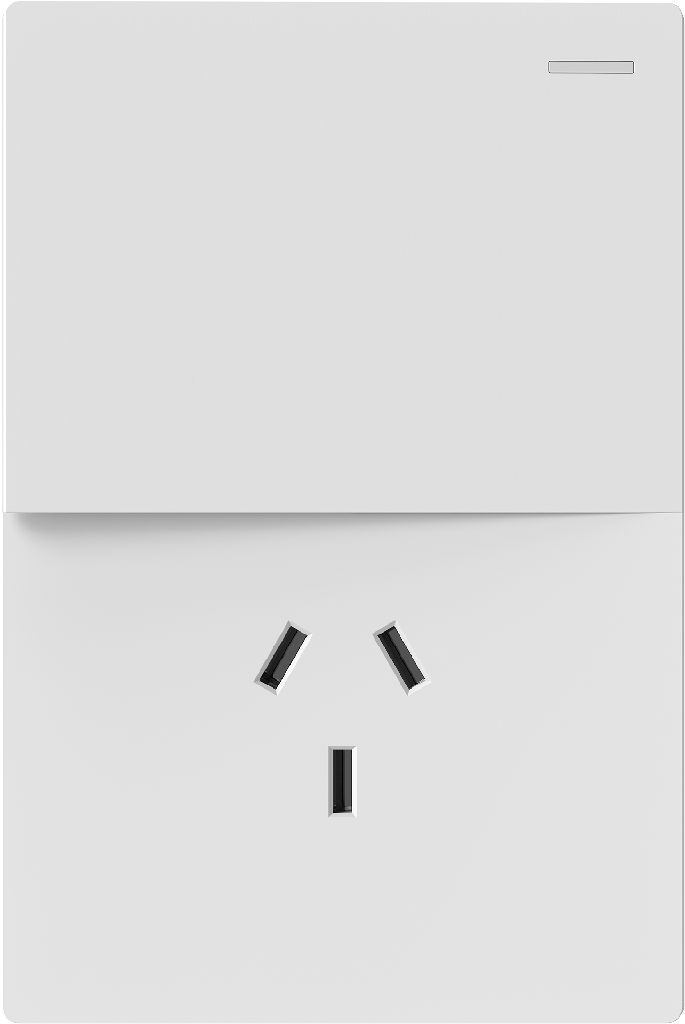 MACROLED TECLA Y TOMACORRIENTE MILAN BLANCO, 1 CANAL, 10A MÁXIMO, BASTIDOR METÁLICO 