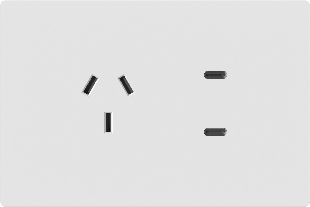 MACROLED TOMACORRIENTE Y USB MONACO BLANCO,10A MÁXIMO, 2 USB-C DE 20W, BASTIDOR METÁLICO  