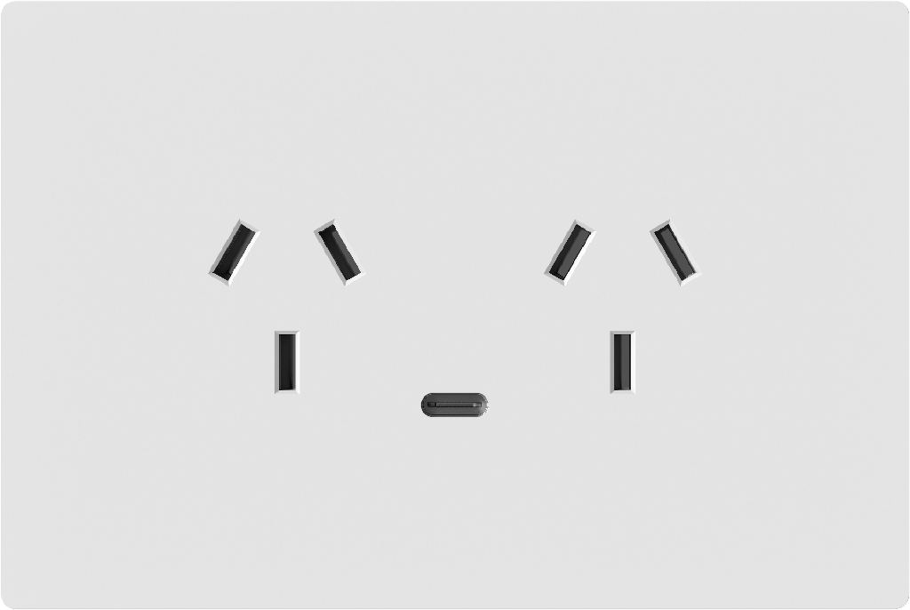 MACROLED TOMACORRIENTE DOBLE Y USB-C MILAN BLANCO, 10A MÁXIMO, 1 USB-C DE 20W, BASTIDOR METÁLICO