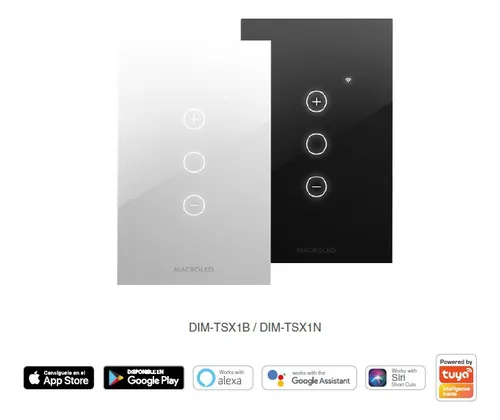 MACROLED ROMA TECLA SMART BLANCA DIMERIZABLE 1 CANAL AC 110-240V MAX 10A 