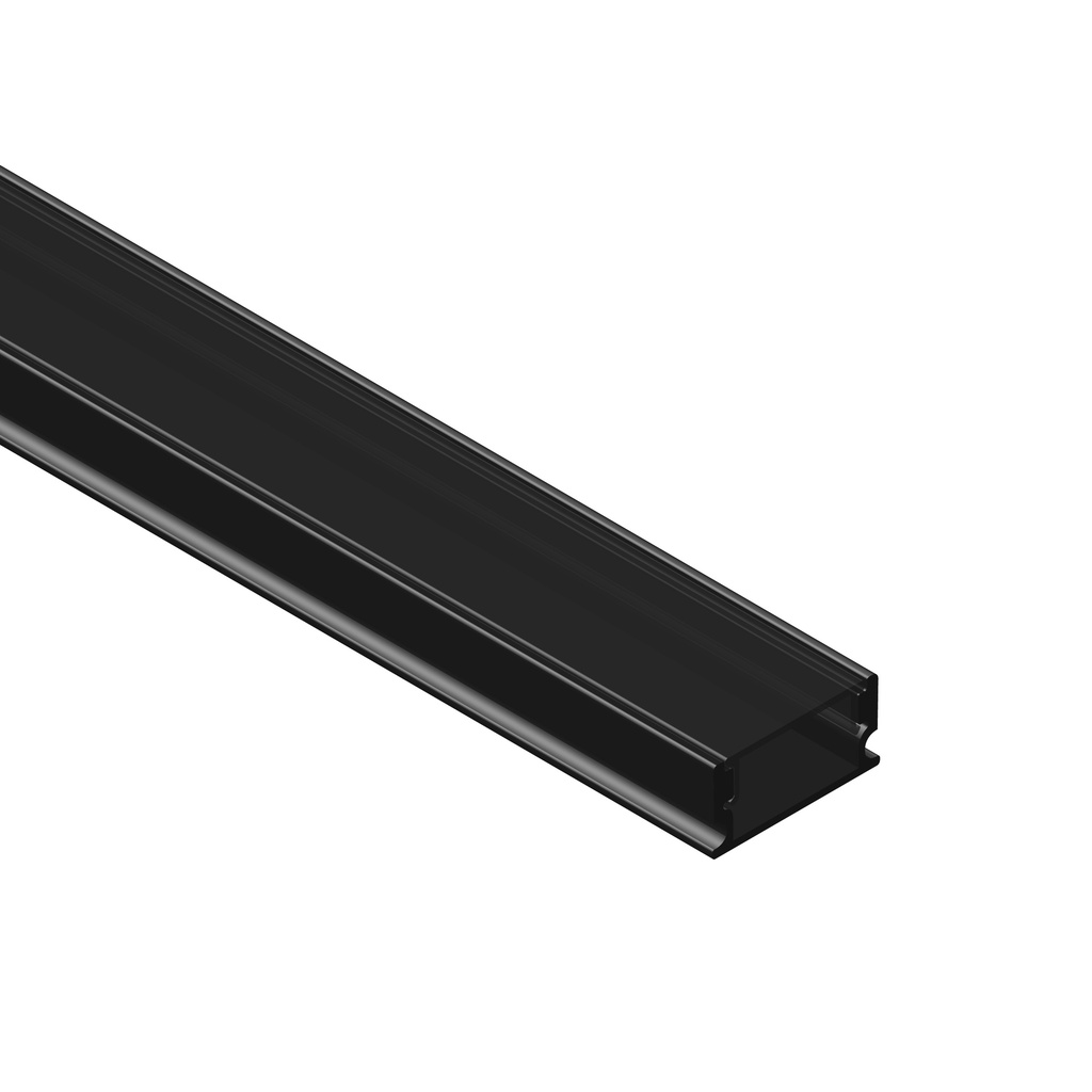 DEMASLED PERFIL DE ALUMINIO APLICAR 16.8X6,6MM NEGRO, COVER OPAL NEGRO 2M 