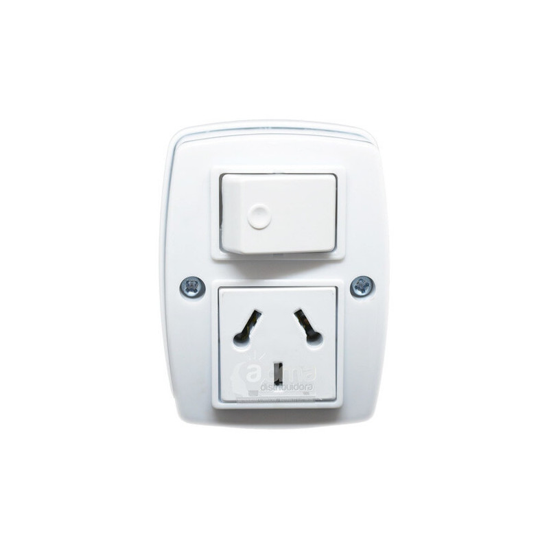 MIG INTERRUPTOR Y TOMACORRIENTE BINORMA 10A DE SOBREPONER