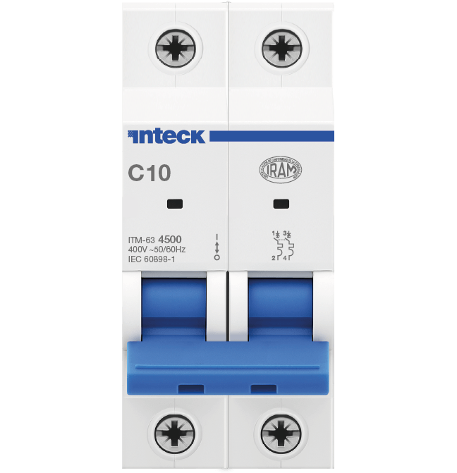 INTECK INT. TERMOMAGNETICO 2X10 4,5KA CURVA:C