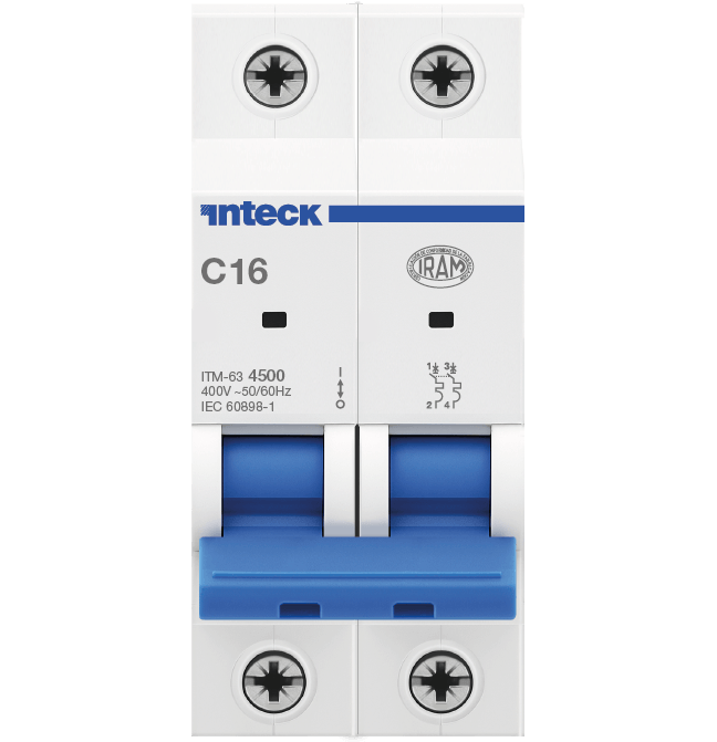 INTECK INT. TERMOMAGNETICO 2X16 4,5KA CURVA:C