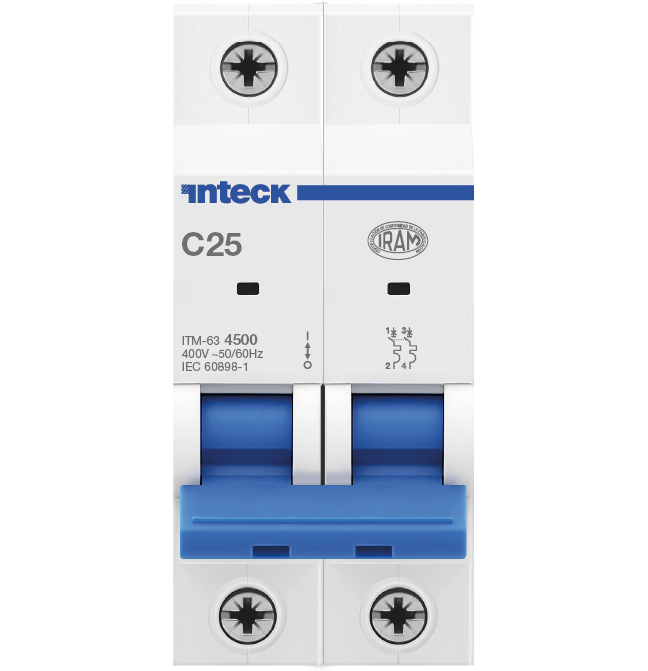 INTECK INT. TERMOMAGNETICO 2X25 4,5KA CURVA:C 