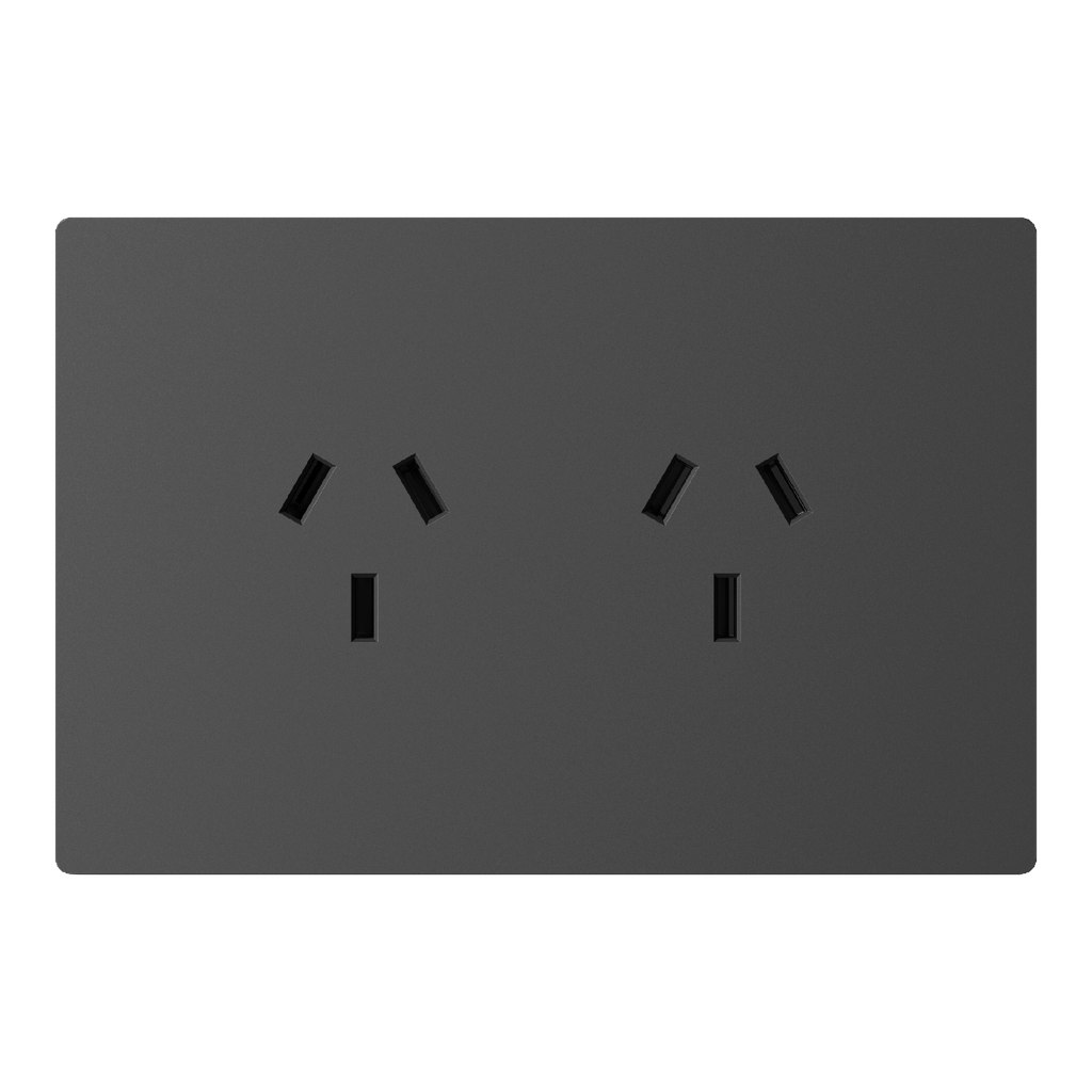 MACROLED TOMACORRIENTE DOBLE MONACO GRIS,10A MÁXIMO, BASTIDOR METÁLICO