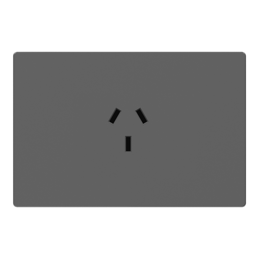 MACROLED TOMACORRIENTE HORIZONTAL MONACO GRIS,10A MÁXIMO, BASTIDOR METÁLICO