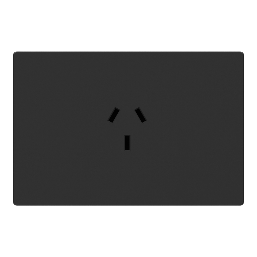 MACROLED TOMACORRIENTE HORIZONTAL MILAN NEGRO,10A MÁXIMO, BASTIDOR METÁLICO 