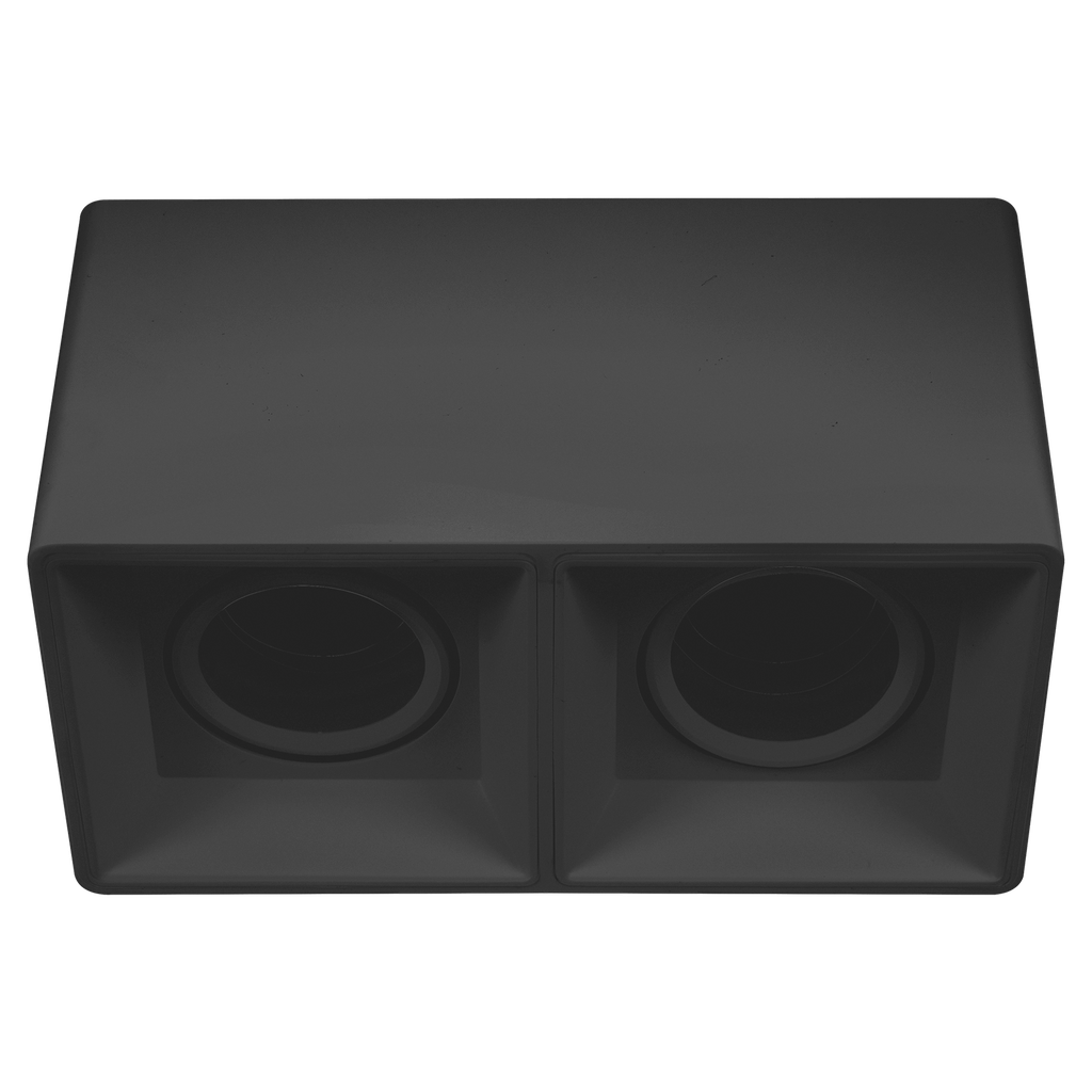 MACROLED ARTEFACTO PLAFON CUADRADO DICRO X2 MOVIL PC NEGRO RANURADO
