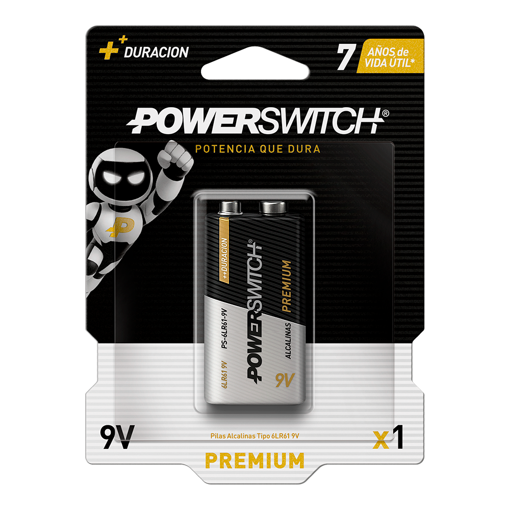 POWERSWITCH BATERIA 9V BLISTER X 1 600mAh
