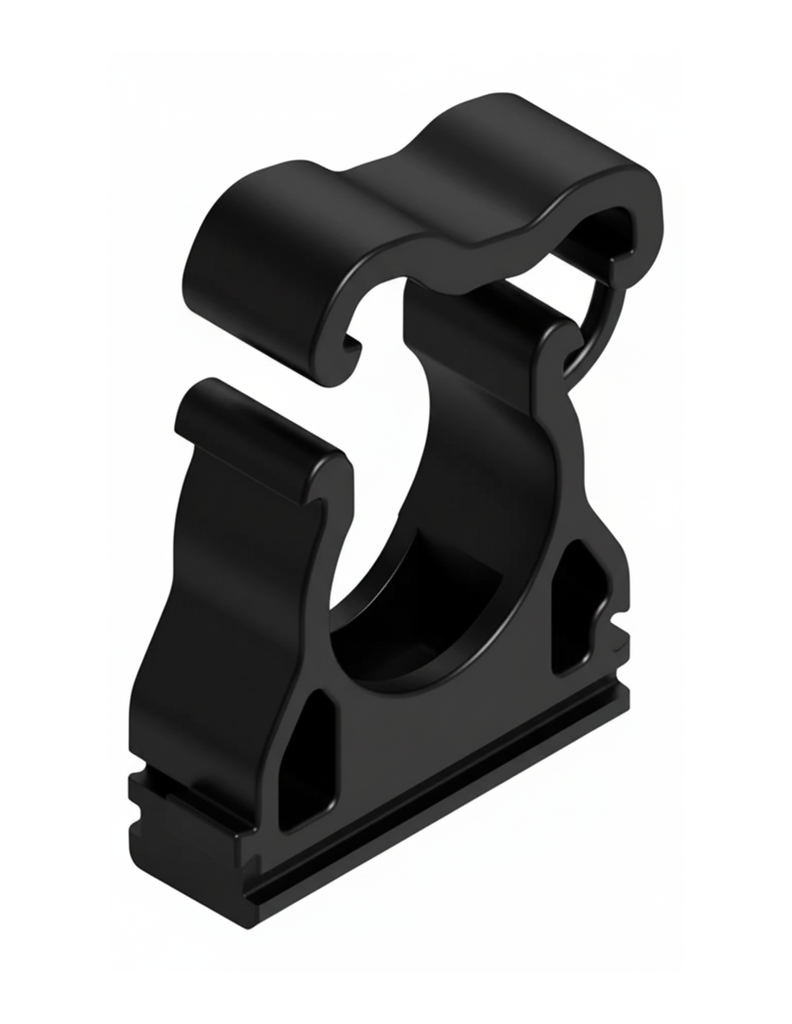 GENROD GRAMPA AJUSTABLE CON CLIP DE SEGURIDAD PARA CAÑO NEGR0 25MM SISTELECTRIC NERA