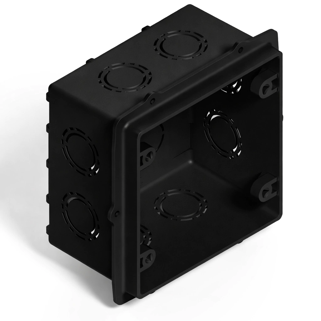 GENROD CAJA DE PASE DE EMBUTIR 10 X 10 NEGRA SISTELECTRIC NERA