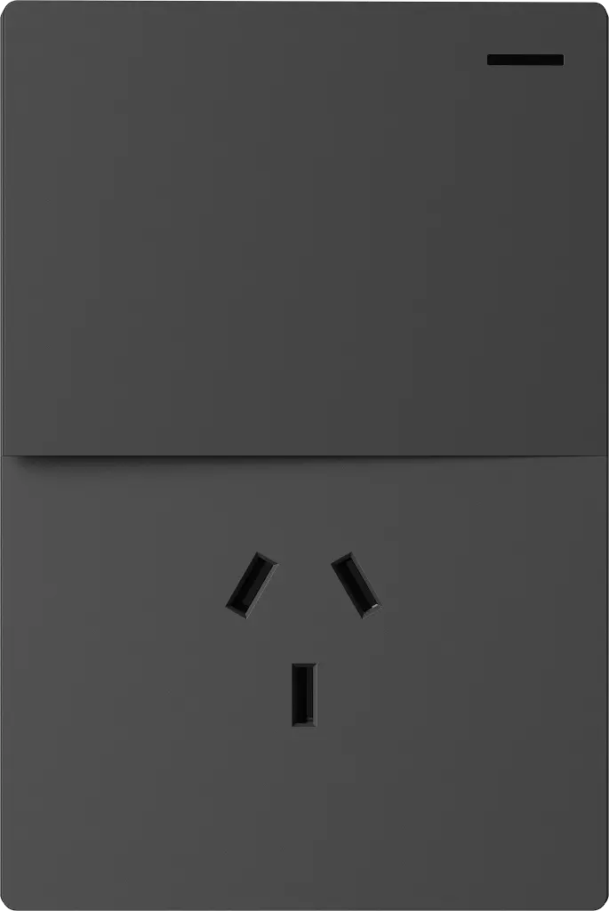 MACROLED TECLA Y TOMACORRIENTE MILAN GRIS, 1 CANAL,10A MÁXIMO, BASTIDOR METÁLICO