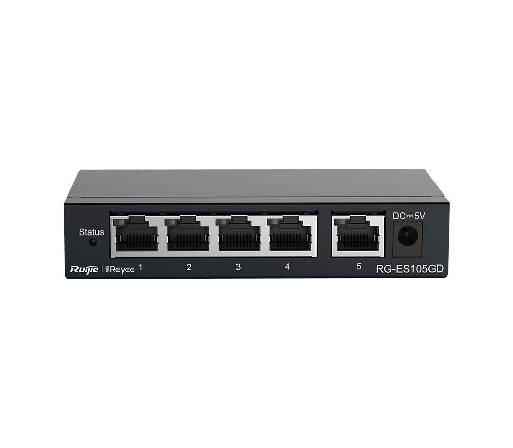 REYEE SWITCH 5 PUERTOS 10/100/1000 CON CARCASA METALICA