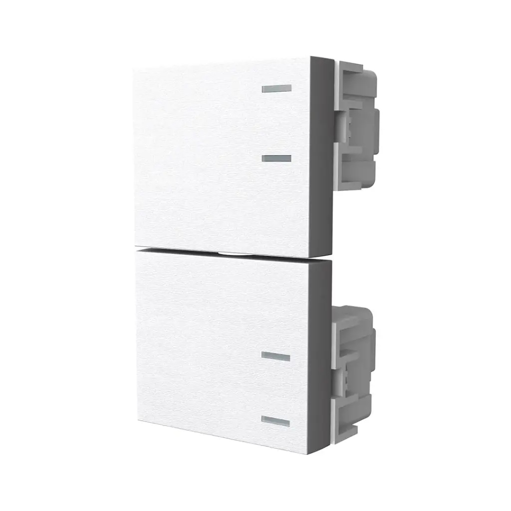 JELUZ PLATINUM TECLON 1 MODULO Y 1/2 (X2) INTERRUPTOR BLANCO 10A  
