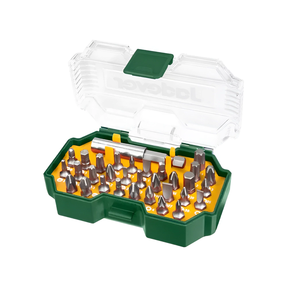 JADEVER KIT DE PUNTAS DE DESTORNILLADOR DE 32 PIEZAS: 31 PUNTAS AC.CR-V DE 25MM + 1 SOPORTE PARA PUNTAS