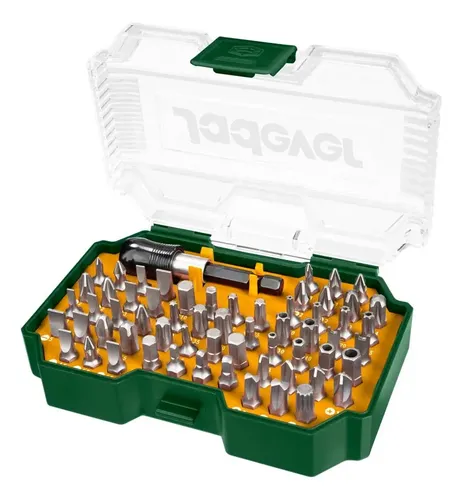 JADEVER KIT DE PUNTAS DE DESTORNILLADOR DE 62 PIEZAS: 61 PUNTAS AC.CR-V DE 25MM + 1 SOPORTE PARA BROCAS DE LIBERACION RAPIDA