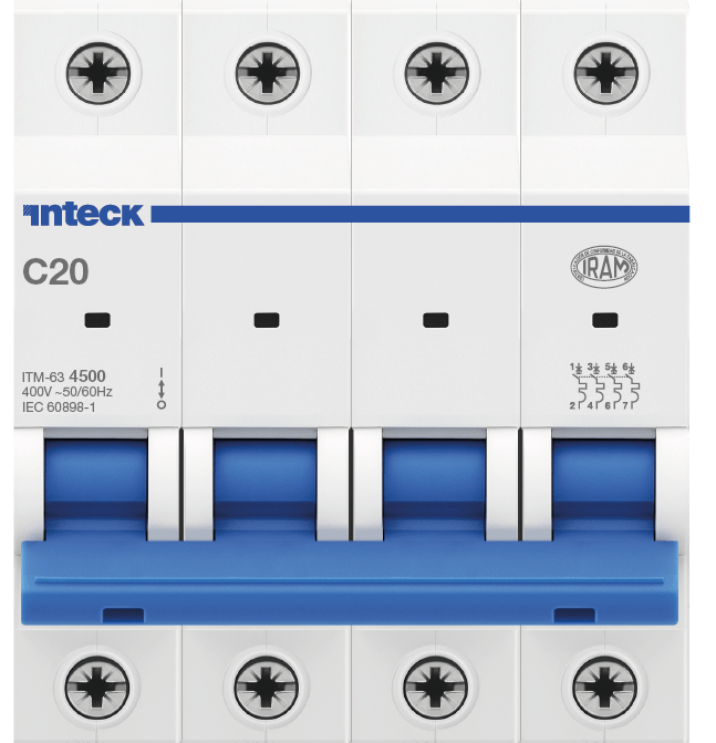 INTECK INT. TERMOMAGNETICO 4X20 4,5KA CURVA:C 