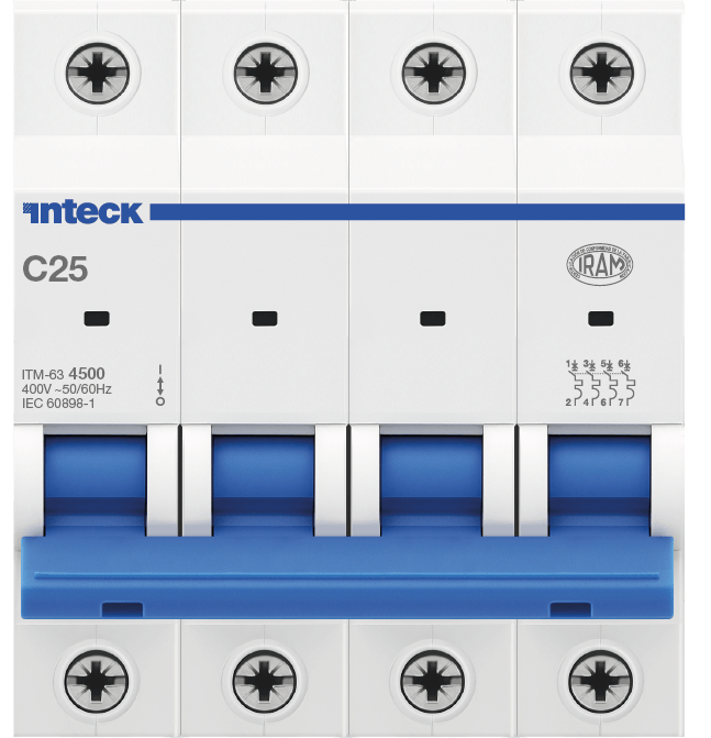 INTECK INT. TERMOMAGNETICO 4X25 4,5KA CURVA:C  