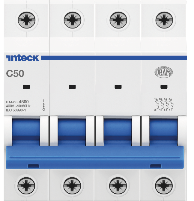 INTECK INT. TERMOMAGNETICO 4X50 4,5KA CURVA:C  