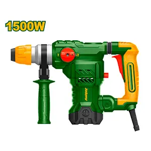 JADEVER ROTOMARTILLO 1500W - VOLTAJE: 220-240V 50/60HZ - VELOCIDAD SIN CARGA: 950RPM - TASA DE IMPACTO: 4500BPM - ENERGÍA DE IMPACTO: 5.5J - SISTEMA DE MANDRIL SDS PLUS - INCLUYE 5 ACCES. SDS