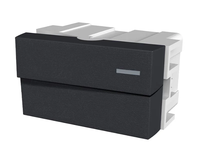 JELUZ PLATINUM INTERRUPTOR 1/2 MODULO NEGRO 10A 