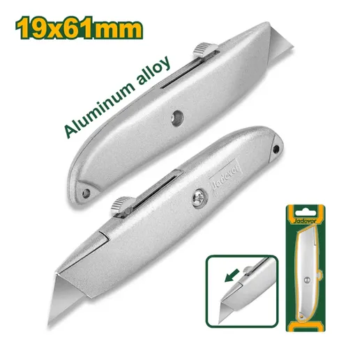 JADEVER CUTTER CUERPO DE ALEACION DE ALUMINIO CON 1 CUCHILLA, BLOQUEO AUTOMATICO- LONGITUD 150 MM - HOJA 61MM X 19MM