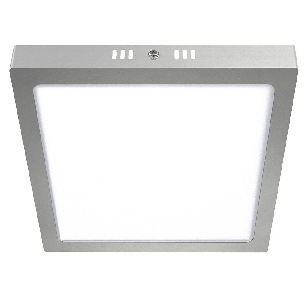 MACROLED PANEL PLAFON CUADRADO APLICAR PLATEADO 24W FRIO 6000K 