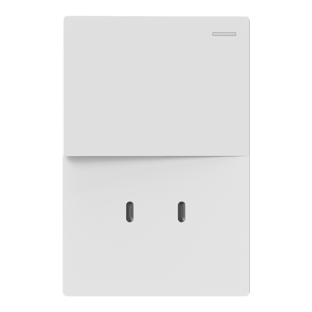 MACROLED TECLA MONACO BLANCA, 1 CANAL, 2 VÍAS,10A, 2 USB-C DE 30W, BASTIDOR METÁLICO 
