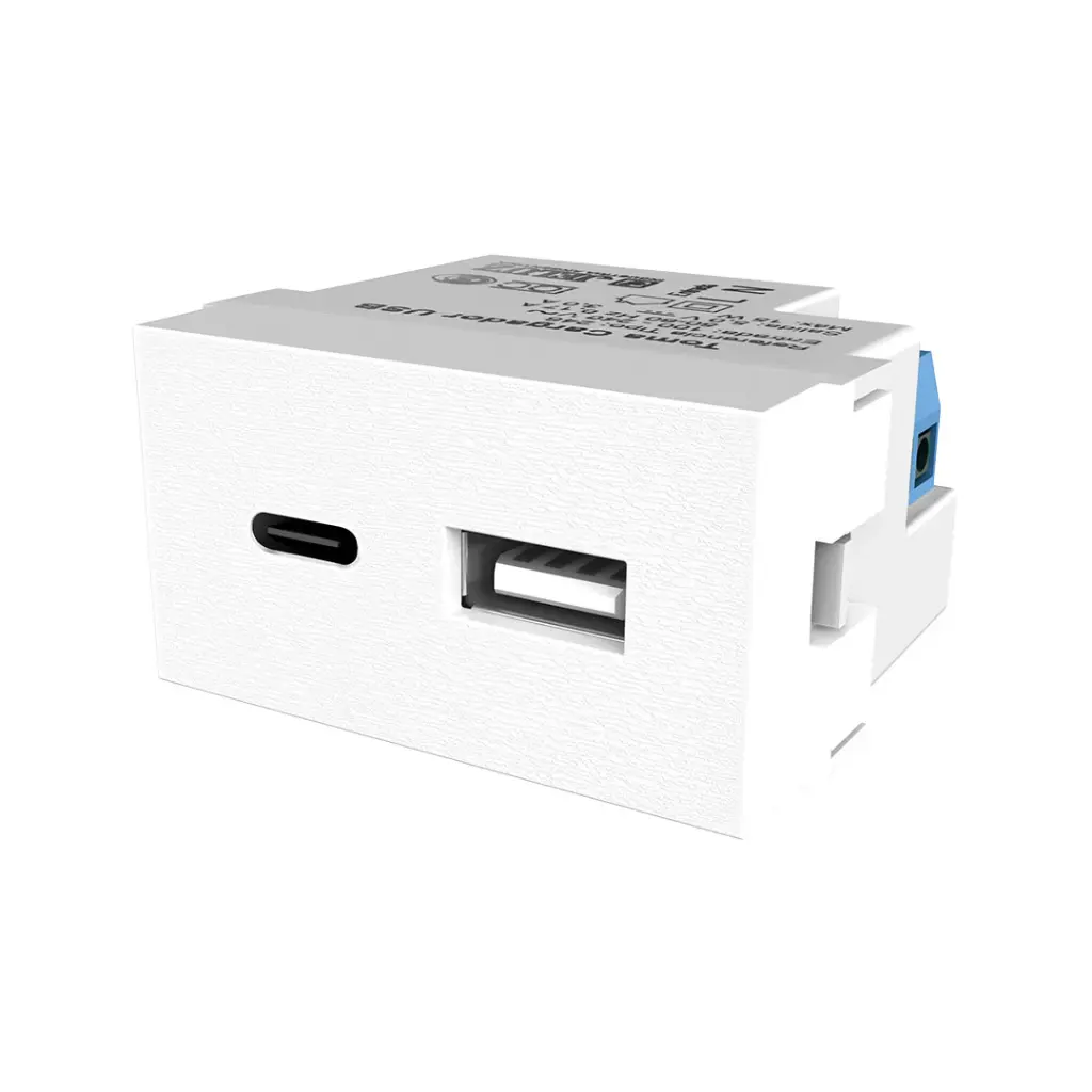 JELUZ PLATINUM 2 TOMAS USB+USB TIPO "C" 3A BLANCO