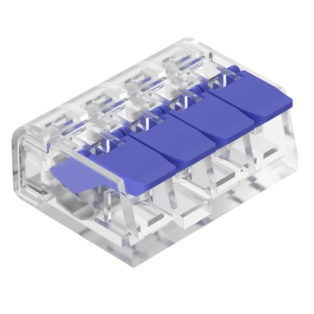 INTECK BORNERA DE EMPALME DE 4 POLOS, 1 VIA ELECTRICAS, 450VM, 32A MAX, 0.2-4MM 