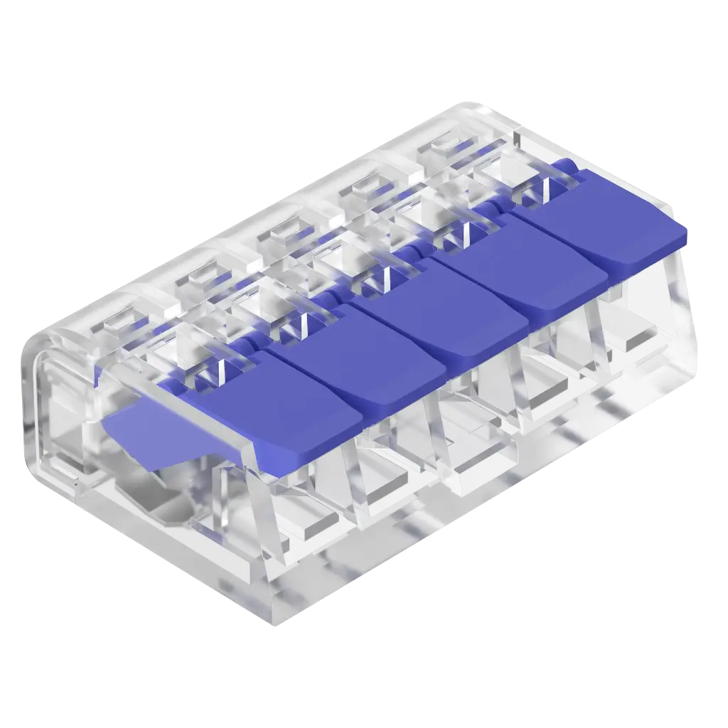 INTECK BORNERA DE EMPALME DE 5 POLOS, 1 VIA ELECTRICAS, 450VM, 32A MAX, 0.2-4MM 