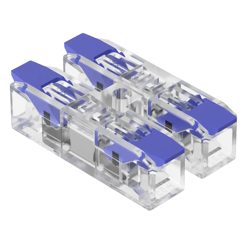 INTECK BORNERA DE EMPALME DE 2 POLOS, 2 VIA ELECTRICAS, 450VM, 32A MAX, 0.2-4MM CONEXION ENFRENTADA 